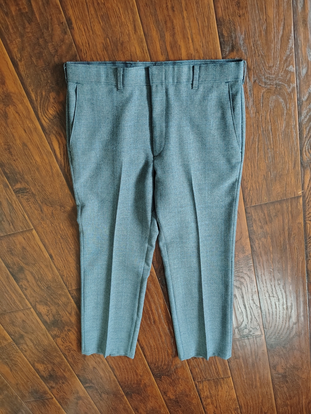 Vintage 70s Levi's Action slacks grey plaid pants Size 33-34